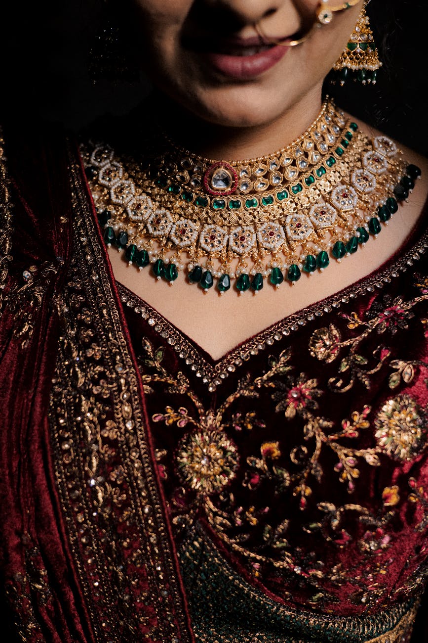 exquisite traditional indian bridal attire and jewelry